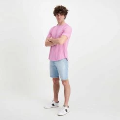 SUN 68 T-SHIRT COTONE FIAMMATO LOGO Viola -Offerta Economica Novità sun 68 t32112 t shirt cotone fiammato logo casual uomo 044863801 24 5