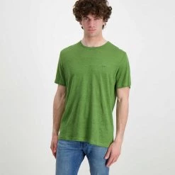 SUN 68 T-SHIRT IN LINO Verde 8 SUN 68 T-SHIRT IN LINO Verde -Offerta Economica Novità sun 68 t32136 t shirt in lino casual uomo 044820701 19 2