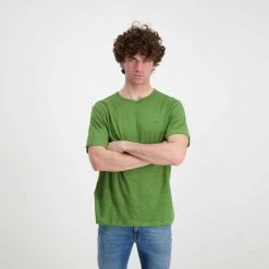 SUN 68 T-SHIRT IN LINO Verde 10 SUN 68 T-SHIRT IN LINO Verde -Offerta Economica Novità sun 68 t32136 t shirt in lino casual uomo 044820701 19 4