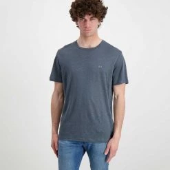 SUN 68 T-SHIRT IN LINO Grigio -Offerta Economica Novità sun 68 t32136 t shirt in lino casual uomo 044820801 99 2