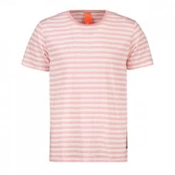 SUN 68 T-SHIRT IN LINO A RIGHE Bianco, Rosa