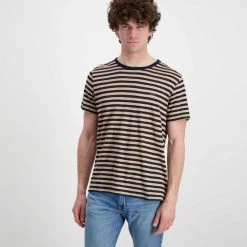 SUN 68 T-SHIRT IN LINO A RIGHE Beige, Blu 8 SUN 68 T-SHIRT IN LINO A RIGHE Beige, Blu -Offerta Economica Novità sun 68 t32137 t shirt in lino a righe casual uomo 044821001 0718 2
