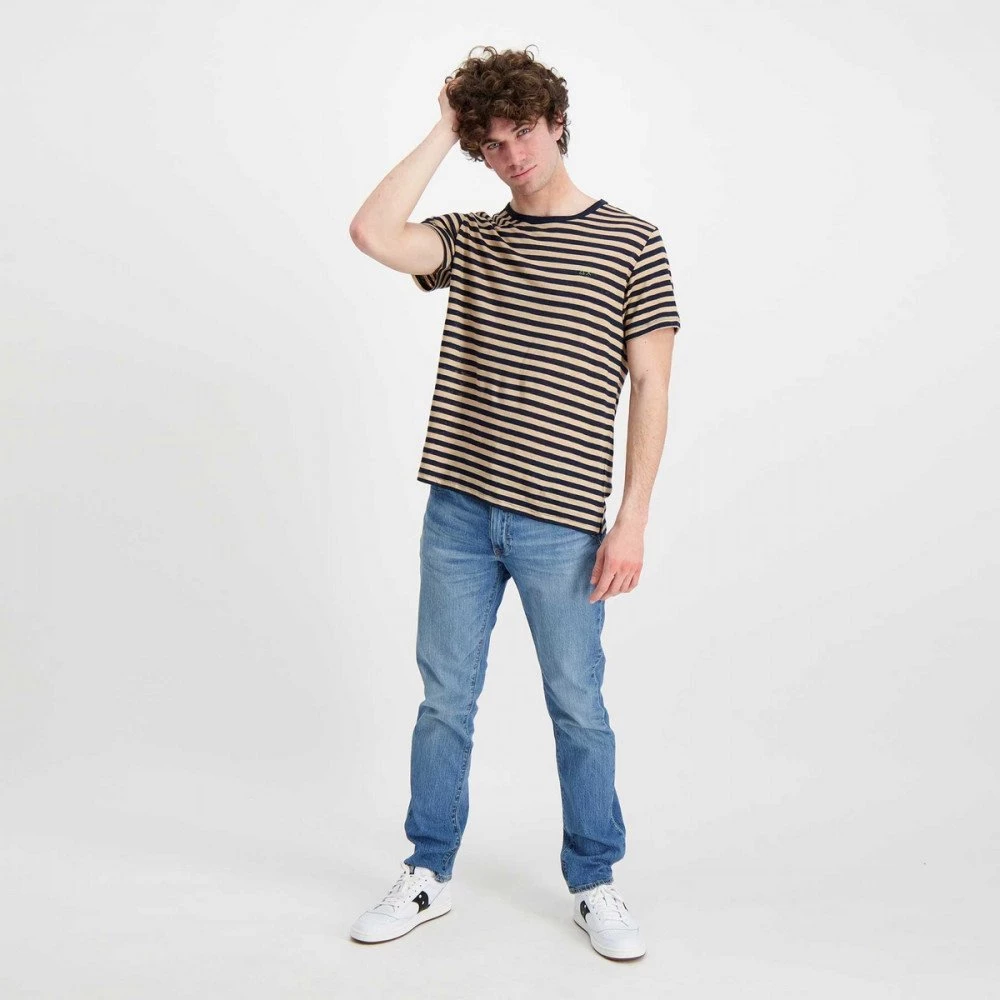 SUN 68 T-SHIRT IN LINO A RIGHE Beige, Blu 7 SUN 68 T-SHIRT IN LINO A RIGHE Beige, Blu - immagine 5