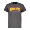 T-shirt Thrasher Magazine Flame Logo Grigio