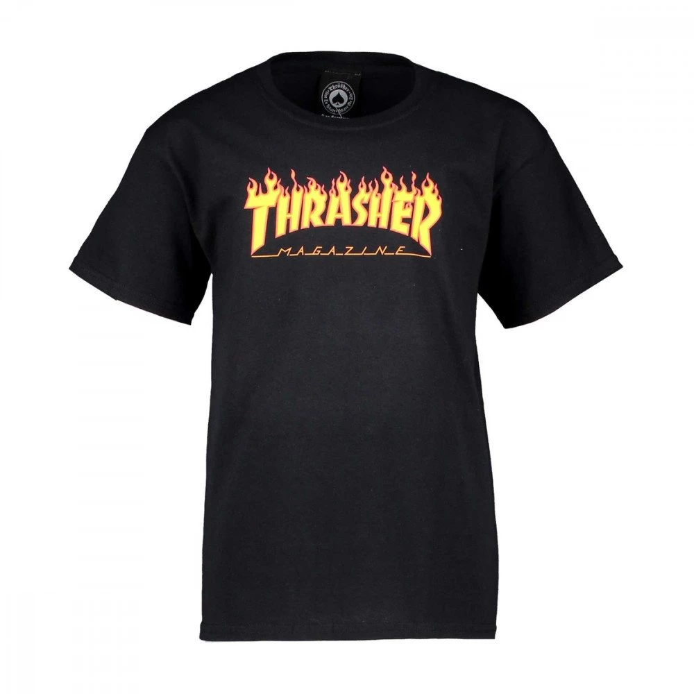 THRASHER T-SHIRT FLAME BAMBINO Nero 3 THRASHER T-SHIRT FLAME BAMBINO Nero