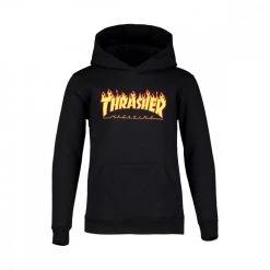 THRASHER FELPA CON CAPPUCCIO FLAME BAMBINO Nero