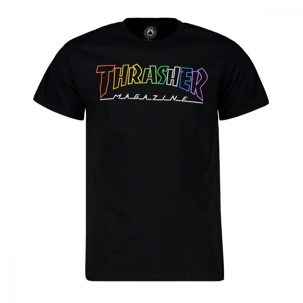 THRASHER T-SHIRT OUTLINED RAIBOW MAG 3 THRASHER T-SHIRT OUTLINED RAIBOW MAG