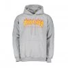 THRASHER FELPA CON CAPPUCCIO FLAME LOGO Grigio