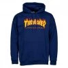 THRASHER FELPA CON CAPPUCCIO FLAME LOGO Blu
