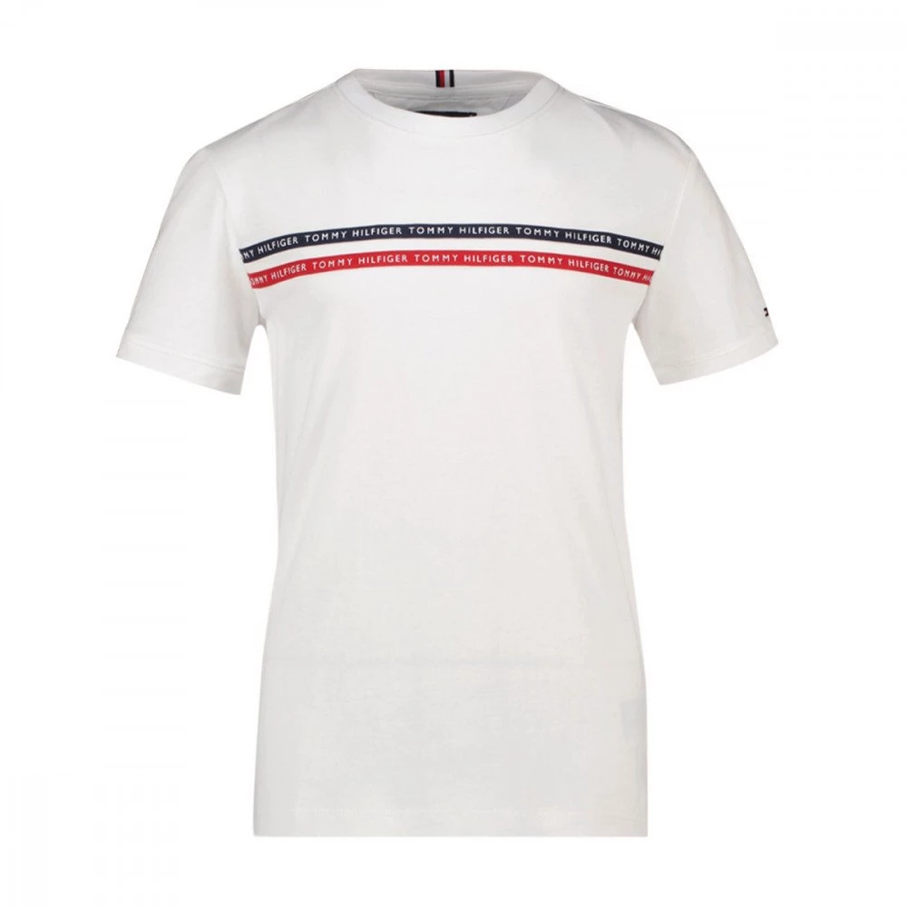 TOMMY HILFIGER T-SHIRT TAPE BAMBINO Bianco 3 TOMMY HILFIGER T-SHIRT TAPE BAMBINO Bianco