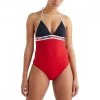 TOMMY HILFIGER COSTUME INTERO ELASTICO LOGO DONNA Rosso -Offerta Economica Novità tommy hilfiger uw0uw03706 costume intero elastico logo donna mare donna 045106901 dw5 1