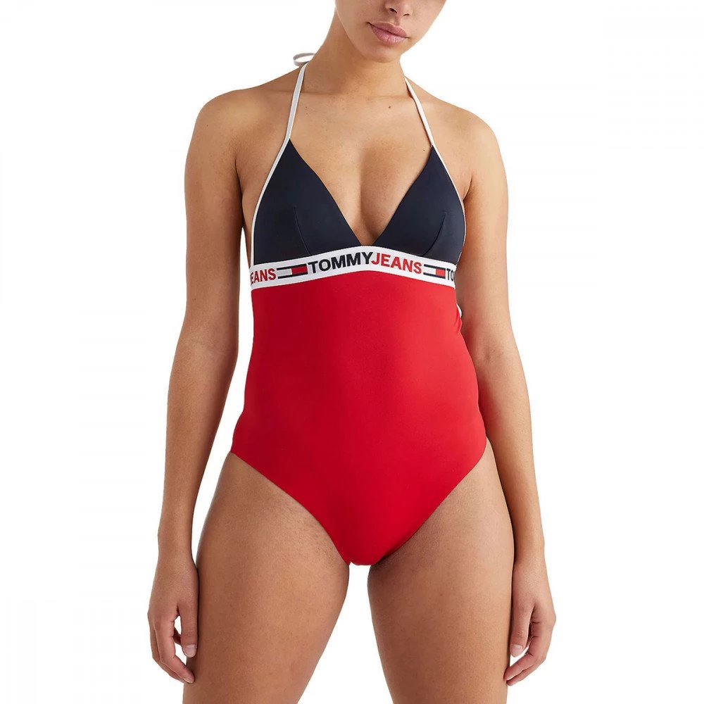 TOMMY HILFIGER COSTUME INTERO ELASTICO LOGO DONNA Rosso 3 TOMMY HILFIGER COSTUME INTERO ELASTICO LOGO DONNA Rosso