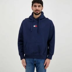 TOMMY JEANS FELPA CON CAPPUCCIO TOMMY BADGE Blu -Offerta Economica Novità tommy jeans dm0dm10904 felpa con cappuccio tommy badge casual uomo 043512301 c87 3