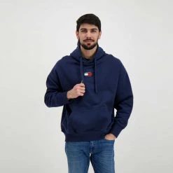 TOMMY JEANS FELPA CON CAPPUCCIO TOMMY BADGE Blu -Offerta Economica Novità tommy jeans dm0dm10904 felpa con cappuccio tommy badge casual uomo 043512301 c87 5