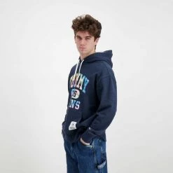 TOMMY JEANS FELPA CON CAPPUCCIO COLLEGIATE TIE DYE Blu -Offerta Economica Novità tommy jeans dm0dm12350 felpa con cappuccio collegiate tie dye casual uomo 045117001 c87 5