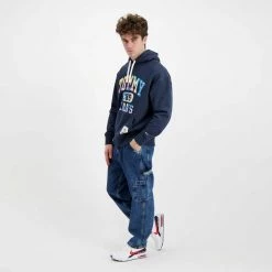 TOMMY JEANS FELPA CON CAPPUCCIO COLLEGIATE TIE DYE Blu -Offerta Economica Novità tommy jeans dm0dm12350 felpa con cappuccio collegiate tie dye casual uomo 045117001 c87 6