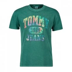 TOMMY JEANS T-SHIRT COLLEGIATE TIE DYE Verde