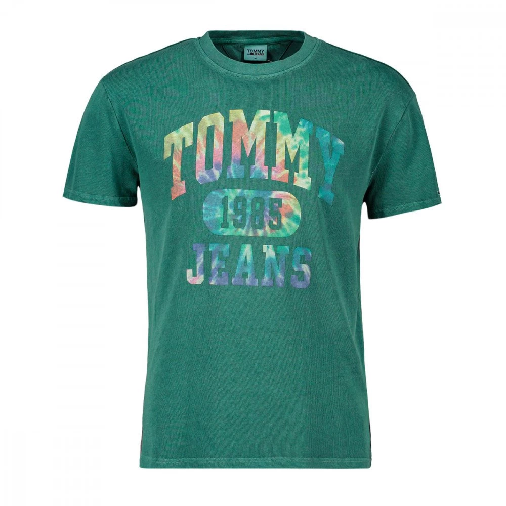 TOMMY JEANS T-SHIRT COLLEGIATE TIE DYE Verde 3 TOMMY JEANS T-SHIRT COLLEGIATE TIE DYE Verde