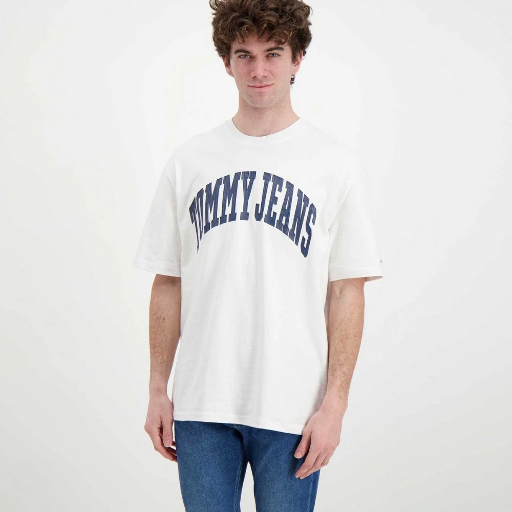 TOMMY JEANS T-SHIRT TOMMY COLLEGIATE Bianco 4 TOMMY JEANS T-SHIRT TOMMY COLLEGIATE Bianco - immagine 2