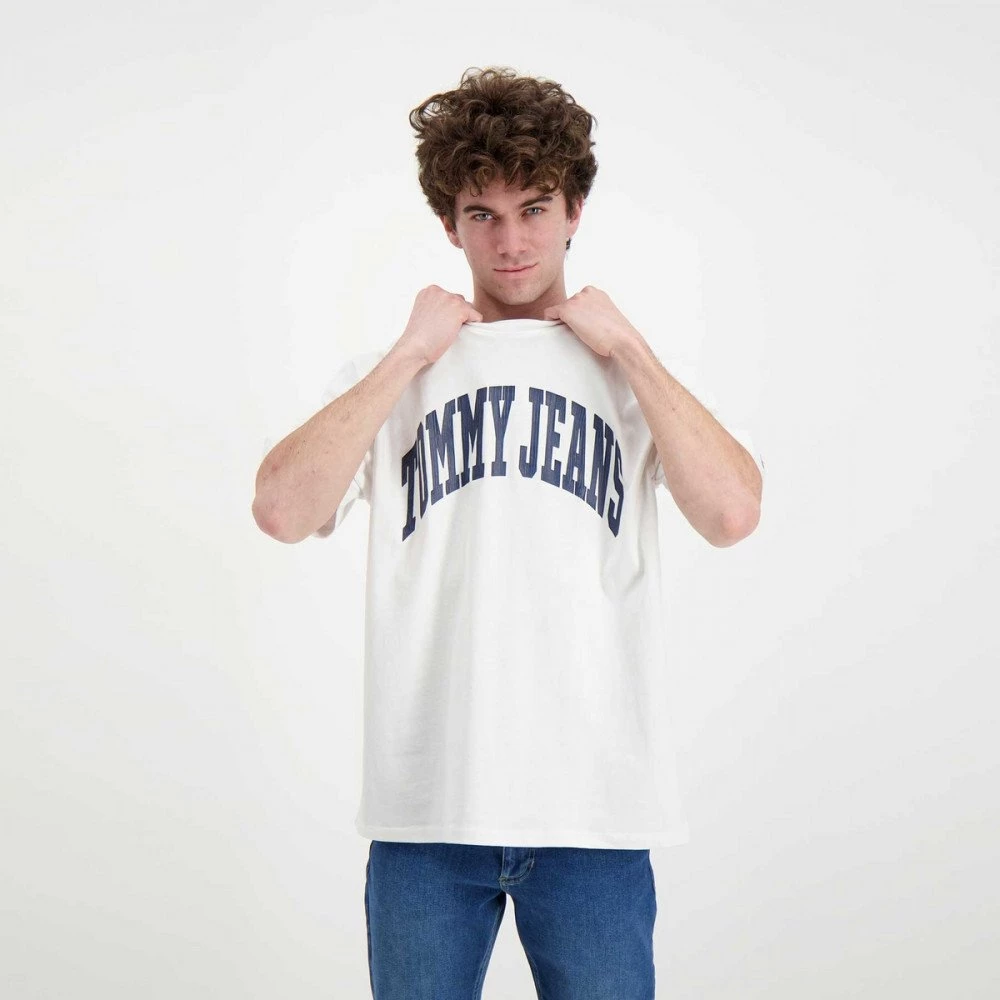 TOMMY JEANS T-SHIRT TOMMY COLLEGIATE Bianco 6 TOMMY JEANS T-SHIRT TOMMY COLLEGIATE Bianco - immagine 4