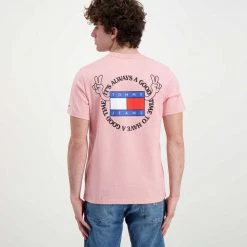 TOMMY JEANS T-SHIRT TOMMY PHILOSOTEE Rosa -Offerta Economica Novità tommy jeans dm0dm12858 t shirt tommy philosotee casual uomo 045110901 th9 4