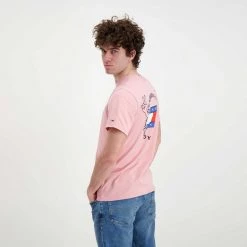 TOMMY JEANS T-SHIRT TOMMY PHILOSOTEE Rosa -Offerta Economica Novità tommy jeans dm0dm12858 t shirt tommy philosotee casual uomo 045110901 th9 5