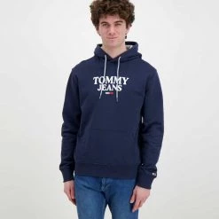 TOMMY JEANS FELPA CON CAPPUCCIO ENTRY Blu -Offerta Economica Novità tommy jeans dm0dm12941 felpa con cappuccio entry casual uomo 045111201 c87 3