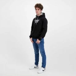 TOMMY JEANS FELPA CON CAPPUCCIO ENTRY Nero -Offerta Economica Novità tommy jeans dm0dm12941 felpa con cappuccio entry casual uomo 045823001 bds 6