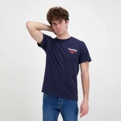 TOMMY JEANS T-SHIRT LOGO RETRO Blu -Offerta Economica Novità tommy jeans dm0dm13293 t shirt back graphic casual uomo 045112101 c87 5