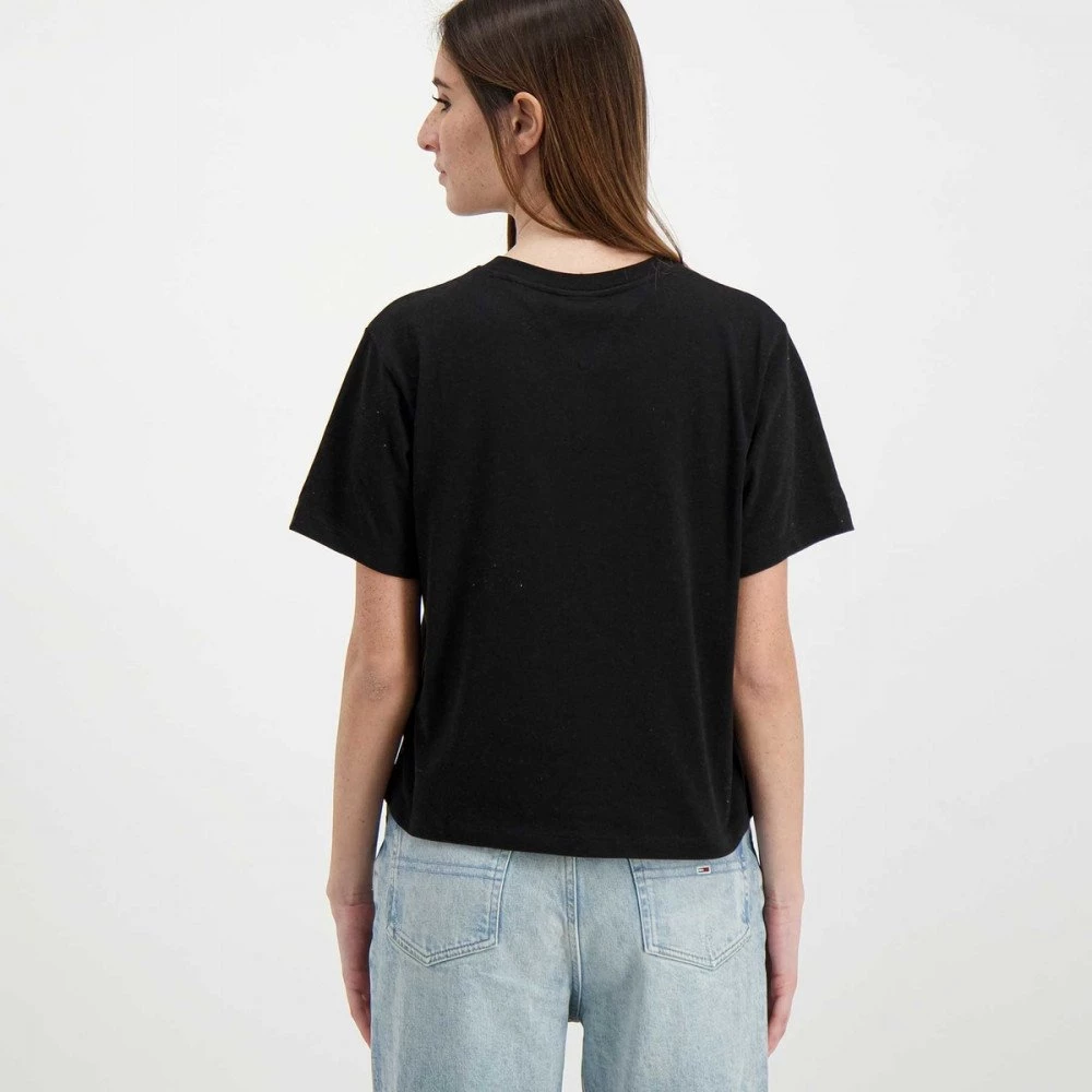 TOMMY JEANS T-SHIRT LINEAR LOGO DONNA Nero 6 TOMMY JEANS T-SHIRT LINEAR LOGO DONNA Nero - immagine 4