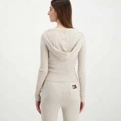 TOMMY JEANS CARDIGAN FULL ZIP CON CAPPUCCIO DONNA Beige 11 TOMMY JEANS CARDIGAN FULL ZIP CON CAPPUCCIO DONNA Beige -Offerta Economica Novità tommy jeans dw0dw11717 cardigan full zip con cappuccio donna casual donna 045108601 ace 4