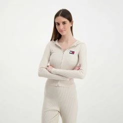 TOMMY JEANS CARDIGAN FULL ZIP CON CAPPUCCIO DONNA Beige 12 TOMMY JEANS CARDIGAN FULL ZIP CON CAPPUCCIO DONNA Beige -Offerta Economica Novità tommy jeans dw0dw11717 cardigan full zip con cappuccio donna casual donna 045108601 ace 5