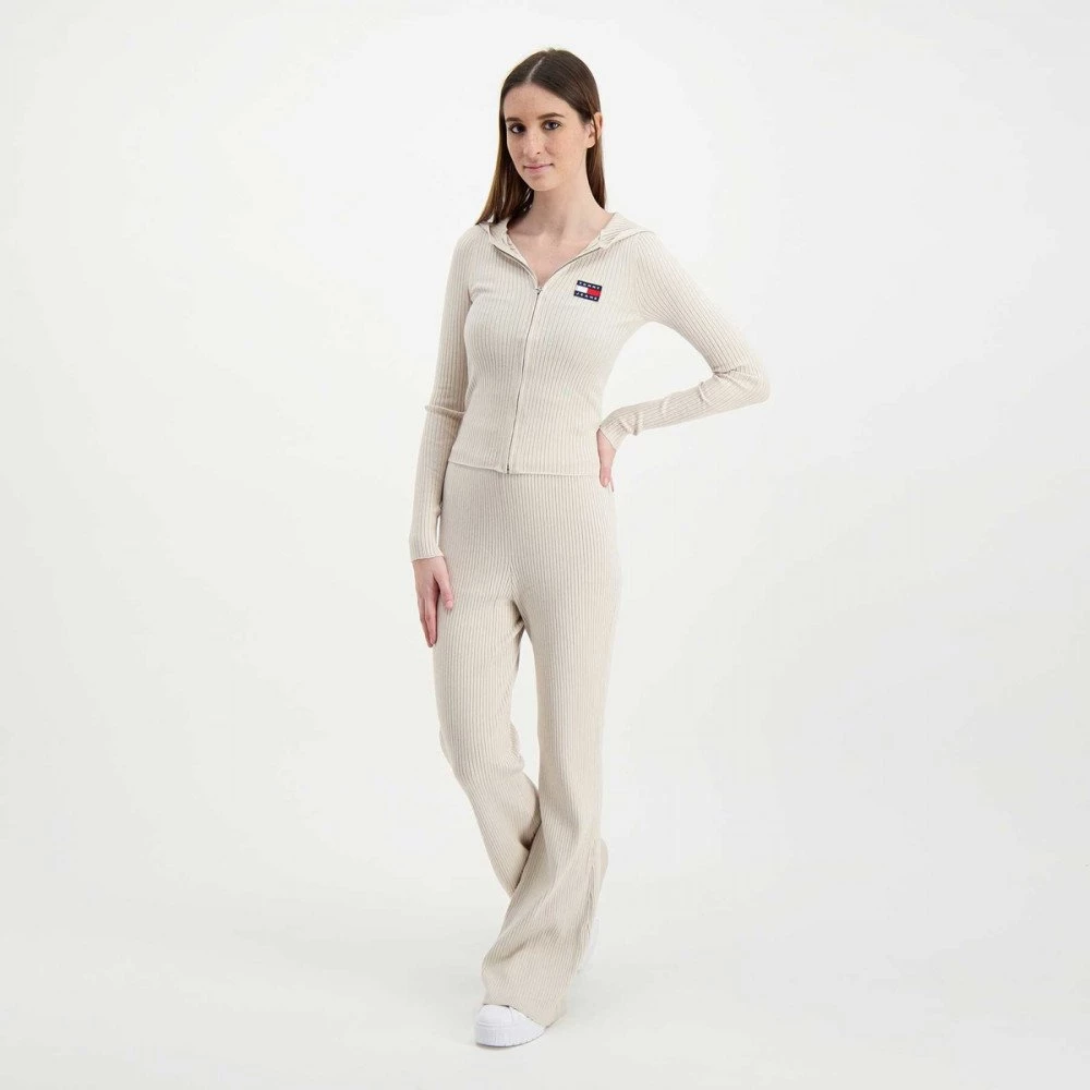 TOMMY JEANS CARDIGAN FULL ZIP CON CAPPUCCIO DONNA Beige 8 TOMMY JEANS CARDIGAN FULL ZIP CON CAPPUCCIO DONNA Beige - immagine 6