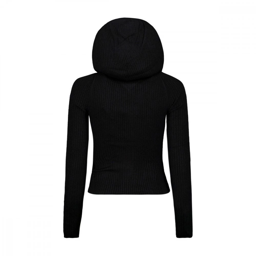 TOMMY JEANS CARDIGAN FULL ZIP CON CAPPUCCIO DONNA Nero 4 TOMMY JEANS CARDIGAN FULL ZIP CON CAPPUCCIO DONNA Nero - immagine 2
