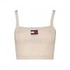 TOMMY JEANS CANOTTA CROP CON LOGO DONNA Beige