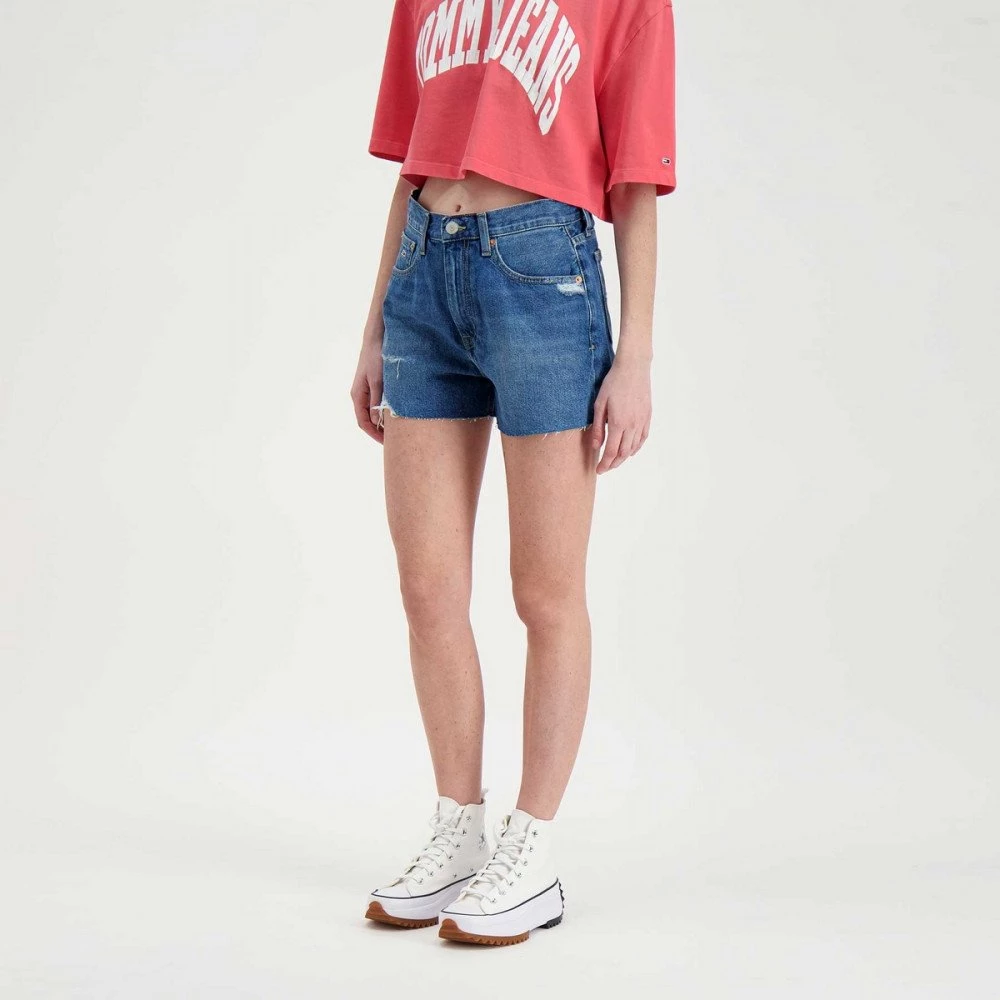 TOMMY JEANS BERMUDA MOM DONNA Blu 6 TOMMY JEANS BERMUDA MOM DONNA Blu - immagine 4