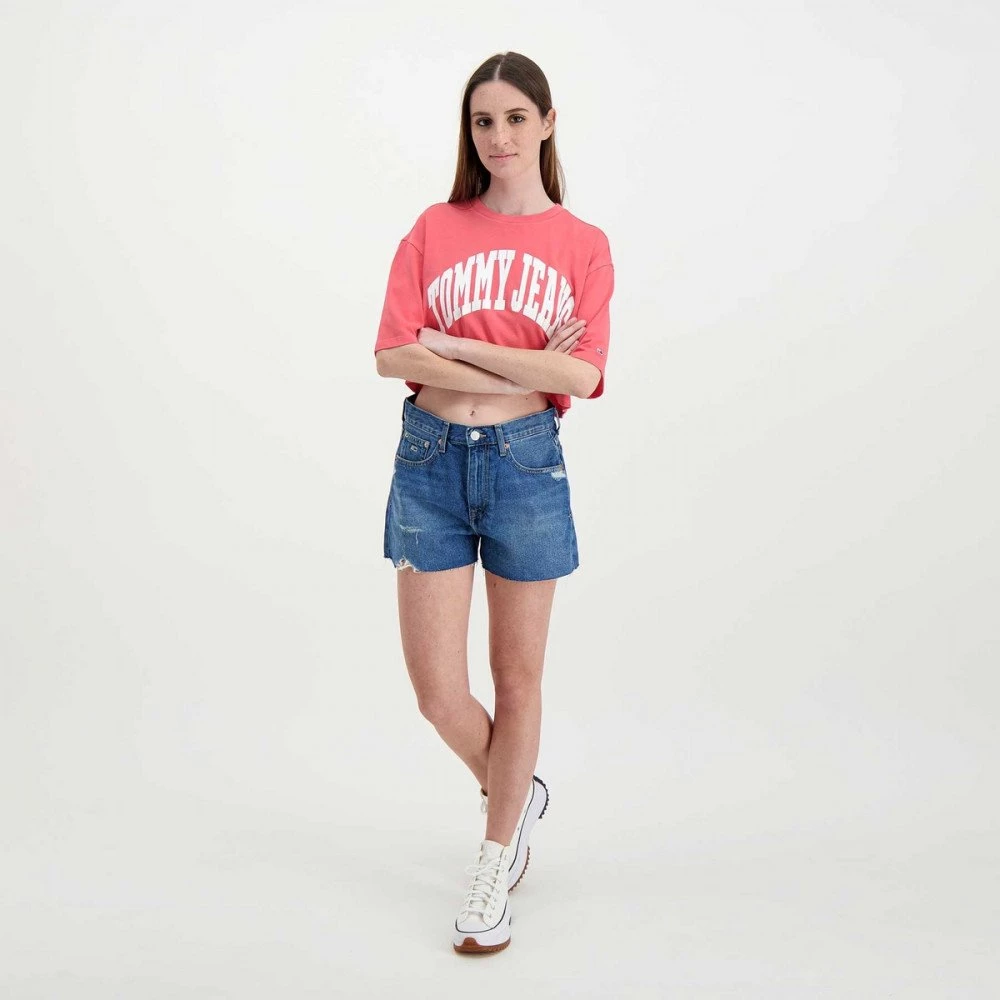 TOMMY JEANS BERMUDA MOM DONNA Blu 8 TOMMY JEANS BERMUDA MOM DONNA Blu - immagine 6