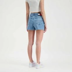 TOMMY JEANS BERMUDA MOM DONNA Azzurro -Offerta Economica Novità tommy jeans dw0dw12458 bermuda mom donna casual donna 045113201 1ab 5