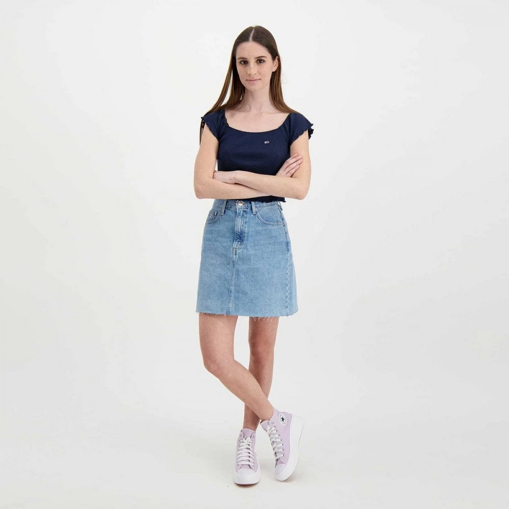TOMMY JEANS T-SHIRT CROP SPALLE SCOPERTE DONNA Blu 8 TOMMY JEANS T-SHIRT CROP SPALLE SCOPERTE DONNA Blu - immagine 6