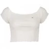 TOMMY JEANS T-SHIRT CROP SPALLE SCOPERTE DONNA Bianco