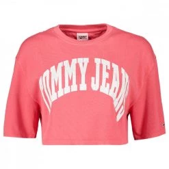 TOMMY JEANS T-SHIRT CROP OVER COLLEGE DONNA Rosa