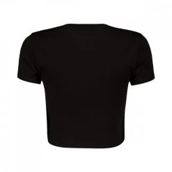 TOMMY JEANS T-SHIRT CROP A COSTE LOGO DONNA Nero -Offerta Economica Novità tommy jeans dw0dw12848 t shirt crop a coste logo donna casual donna 045114801 bds 2