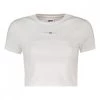 TOMMY JEANS T-SHIRT CROP A COSTE LOGO DONNA Bianco 2 TOMMY JEANS T-SHIRT CROP A COSTE LOGO DONNA Bianco -Offerta Economica Novità tommy jeans dw0dw12848 t shirt crop a coste logo donna casual donna 045115001 ybr 1