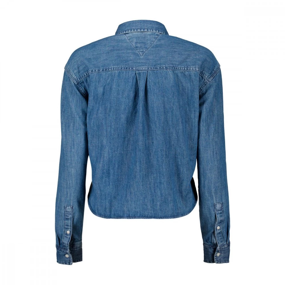 TOMMY JEANS CAMICIA CHAMBRAY CON NODO DONNA Blu 4 TOMMY JEANS CAMICIA CHAMBRAY CON NODO DONNA Blu - immagine 2