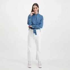 TOMMY JEANS CAMICIA CHAMBRAY CON NODO DONNA Blu 13 TOMMY JEANS CAMICIA CHAMBRAY CON NODO DONNA Blu -Offerta Economica Novità tommy jeans dw0dw12894 camicia chambray con nodo donna casual donna 045115301 1a5 6