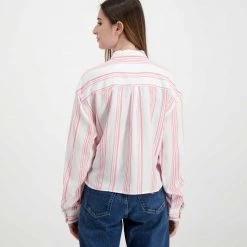 TOMMY JEANS CAMICIA CON NODO DONNA Bianco, Rosa -Offerta Economica Novità tommy jeans dw0dw12901 camicia con nodo donna casual donna 045115501 the 4