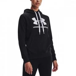 UNDER ARMOUR FELPA CON CAPPUCCIO RIVAL FLEECE LOGO DONNA Nero -Offerta Economica Novità under armour 1356318 rival fleece logo hoodie abbigliamento training e palestra donna 044066601 001 3