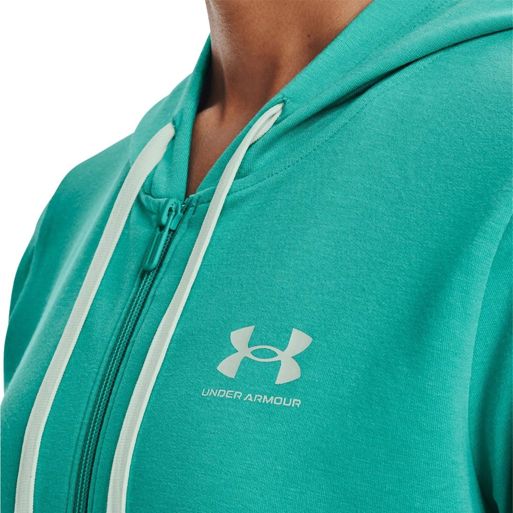 UNDER ARMOUR FELPA ZIP RIVAL TERRY DONNA Verde 7 UNDER ARMOUR FELPA ZIP RIVAL TERRY DONNA Verde - immagine 5