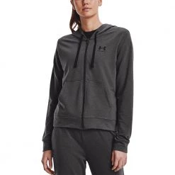 UNDER ARMOUR FELPA FULL ZIP CON CAPPUCCIO RIVAL TERRY DONNA Grigio -Offerta Economica Novità under armour 1369853 rival terry fz hoodie abbigliamento training e palestra donna 046617601 010 3