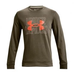 UNDER ARMOUR FELPA GIROCOLLO LOGO RIVAL TERRY Verde